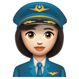Woman Pilot: Light Skin Tone on WhatsApp