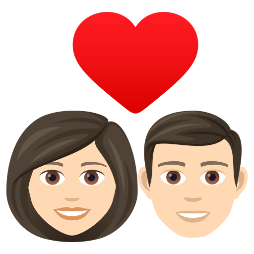 Couple With Heart: Woman, Man: Light Skin Tone on JoyPixels