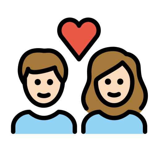 Couple With Heart: Woman, Man: Light Skin Tone on OpenMoji