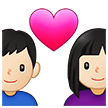 Couple With Heart: Woman, Man: Light Skin Tone on Samsung