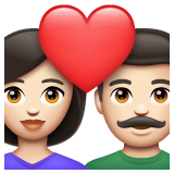 Couple With Heart: Woman, Man: Light Skin Tone on WhatsApp