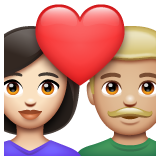 Couple With Heart: Woman, Man: Medium-Light Skin Tone on WhatsApp