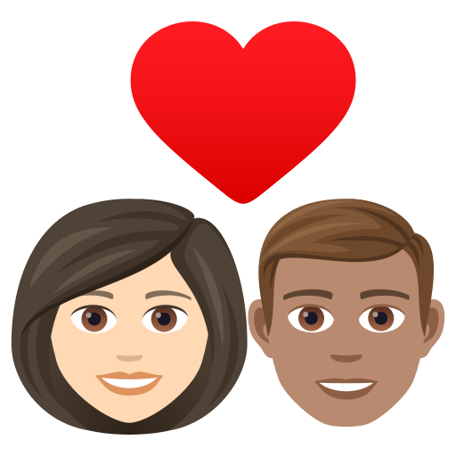 Couple With Heart: Woman, Man: Medium Skin Tone on JoyPixels