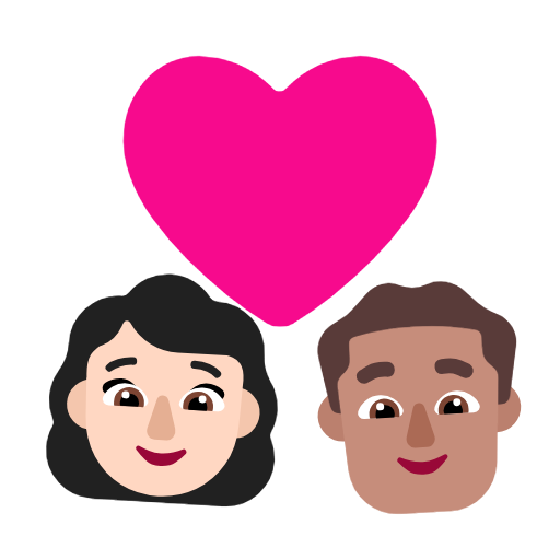 Couple With Heart: Woman, Man: Medium Skin Tone on Microsoft Fluent