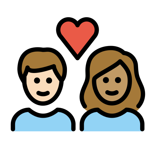 Couple With Heart: Woman, Man: Medium Skin Tone on OpenMoji