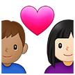Couple With Heart: Woman, Man: Medium Skin Tone on Samsung
