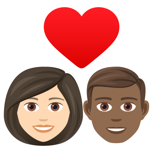 Couple With Heart: Woman, Man: Medium-Dark Skin Tone on JoyPixels