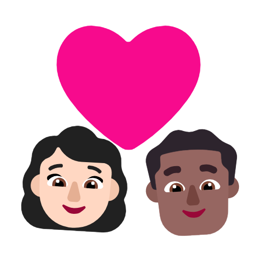 Couple With Heart: Woman, Man: Medium-Dark Skin Tone on Microsoft Fluent