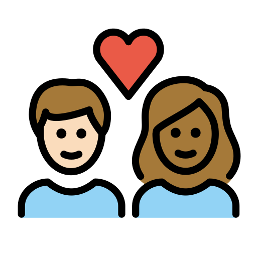 Couple With Heart: Woman, Man: Medium-Dark Skin Tone on OpenMoji