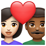 Couple With Heart: Woman, Man: Medium-Dark Skin Tone on WhatsApp