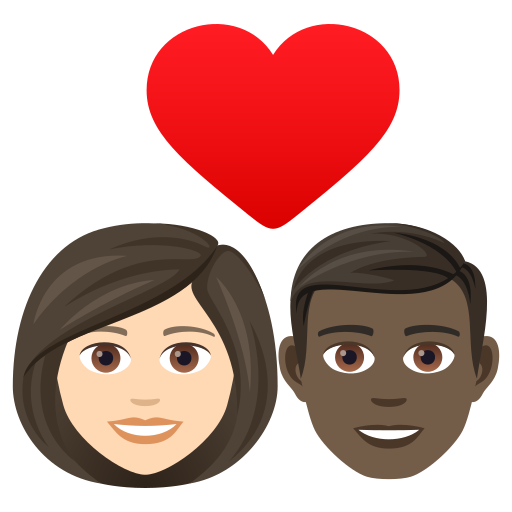 Couple With Heart: Woman, Man: Dark Skin Tone on JoyPixels