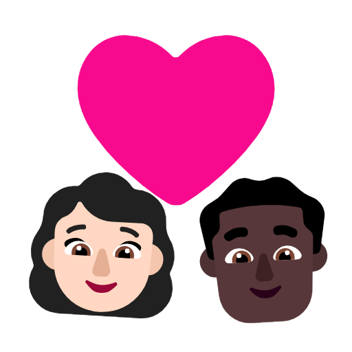 Couple With Heart: Woman, Man: Dark Skin Tone on Microsoft Fluent
