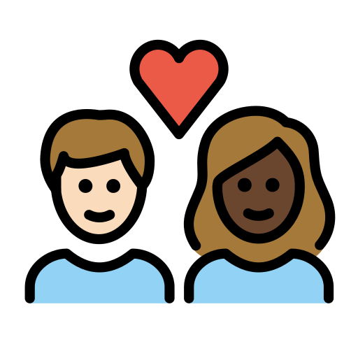 Couple With Heart: Woman, Man: Dark Skin Tone on OpenMoji