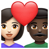 Couple With Heart: Woman, Man: Dark Skin Tone on WhatsApp