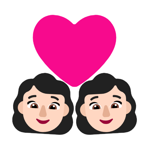 Couple With Heart: Woman, Woman: Light Skin Tone on Microsoft Fluent