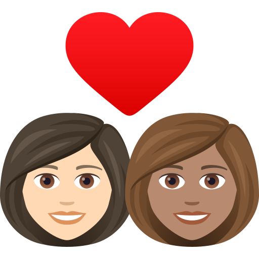 Couple With Heart: Woman, Woman: Medium Skin Tone on JoyPixels