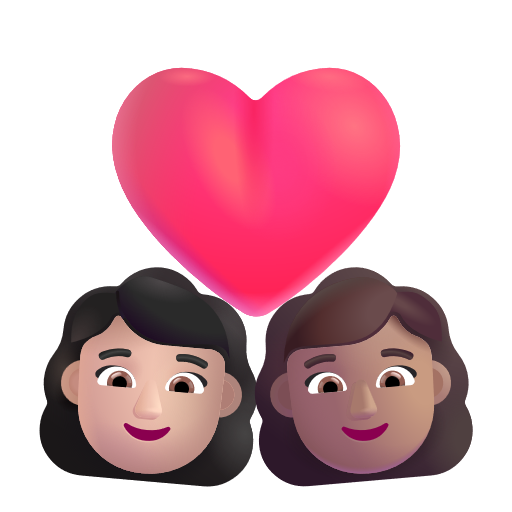 Couple With Heart: Woman, Woman: Medium Skin Tone on Microsoft 3D