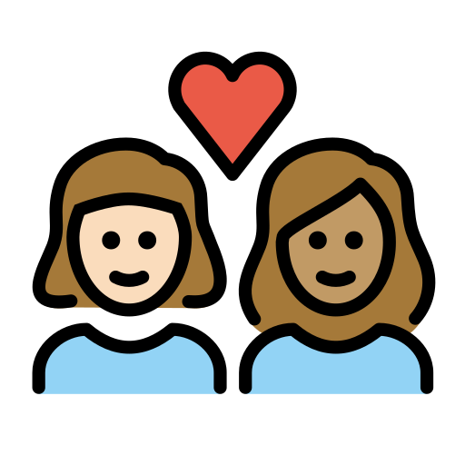 Couple With Heart: Woman, Woman: Medium Skin Tone on OpenMoji