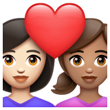 Couple With Heart: Woman, Woman: Medium Skin Tone on WhatsApp