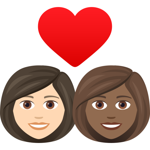 Couple With Heart: Woman, Woman: Medium-Dark Skin Tone on JoyPixels