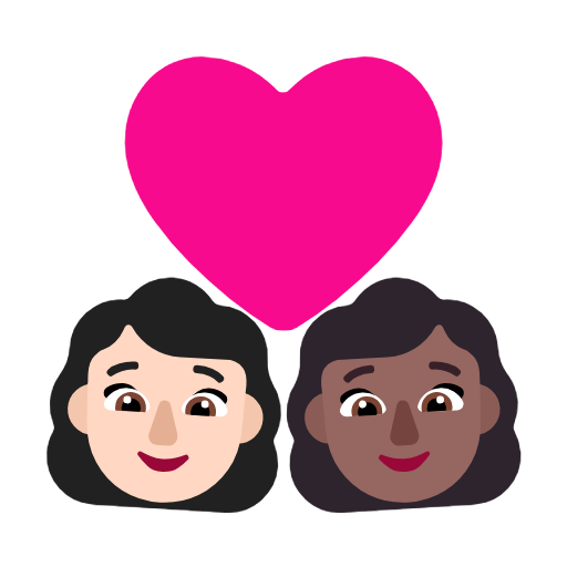 Couple With Heart: Woman, Woman: Medium-Dark Skin Tone on Microsoft Fluent