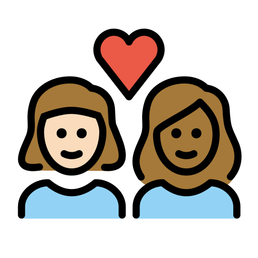 Couple With Heart: Woman, Woman: Medium-Dark Skin Tone on OpenMoji