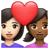 Couple With Heart: Woman, Woman: Medium-Dark Skin Tone on WhatsApp