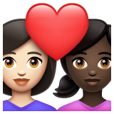Couple With Heart: Woman, Woman: Dark Skin Tone on WhatsApp