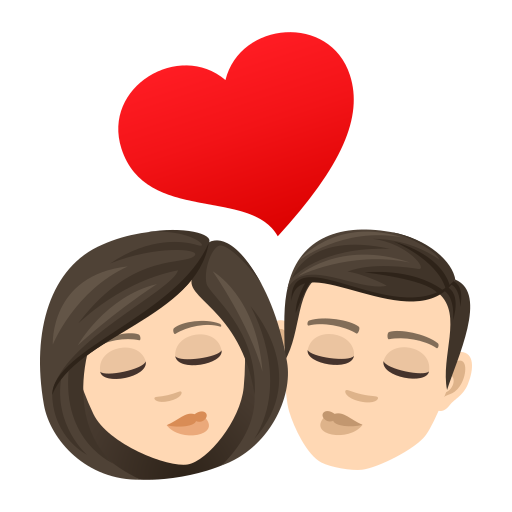 Kiss: Woman, Man: Light Skin Tone on JoyPixels