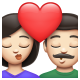 Kiss: Woman, Man: Light Skin Tone on WhatsApp