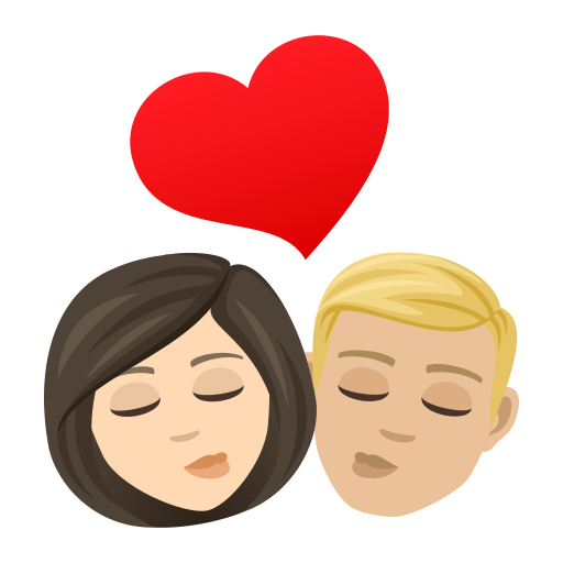 Kiss: Woman, Man: Medium-Light Skin Tone on JoyPixels