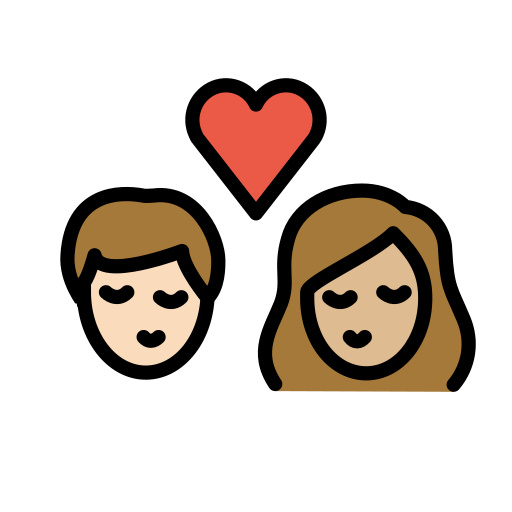 Kiss: Woman, Man: Medium-Light Skin Tone on OpenMoji