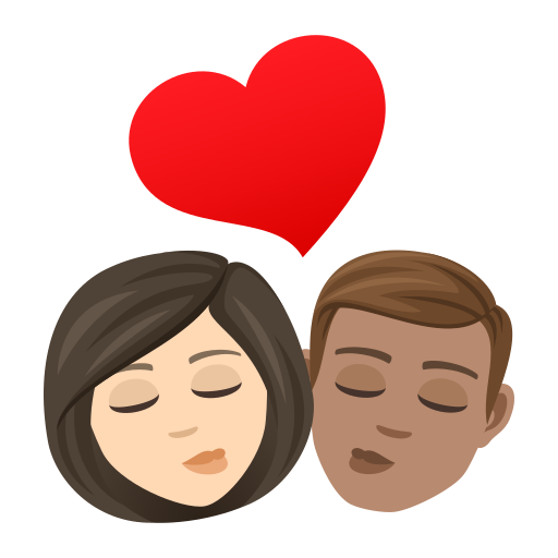 Kiss: Woman, Man: Medium Skin Tone on JoyPixels
