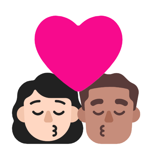 Kiss: Woman, Man: Medium Skin Tone on Microsoft Fluent