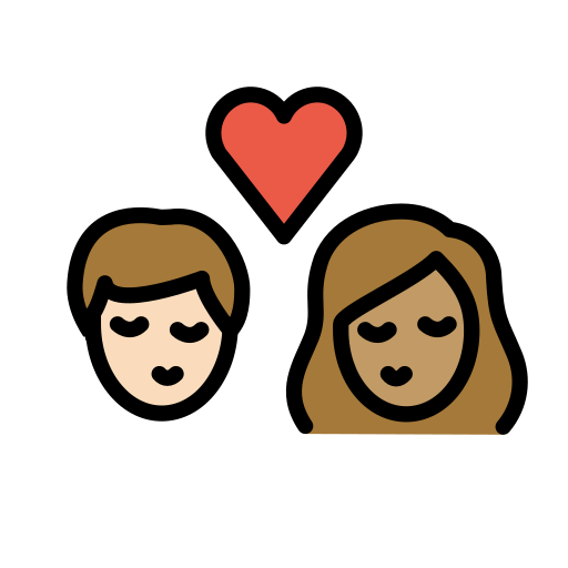 Kiss: Woman, Man: Medium Skin Tone on OpenMoji
