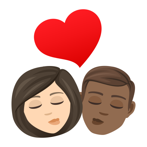 Kiss: Woman, Man: Medium-Dark Skin Tone on JoyPixels