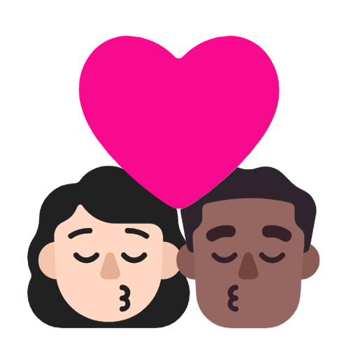 Kiss: Woman, Man: Medium-Dark Skin Tone on Microsoft Fluent