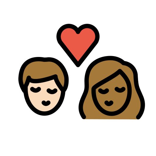 Kiss: Woman, Man: Medium-Dark Skin Tone on OpenMoji