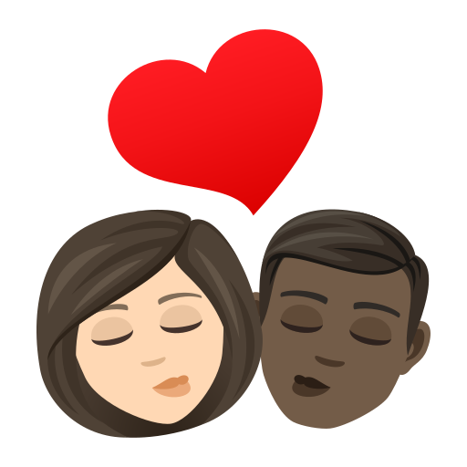 Kiss: Woman, Man: Dark Skin Tone on JoyPixels