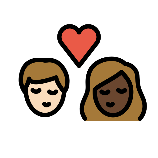 Kiss: Woman, Man: Dark Skin Tone on OpenMoji