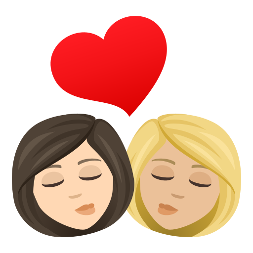 Kiss: Woman, Woman: Medium-Light Skin Tone on JoyPixels