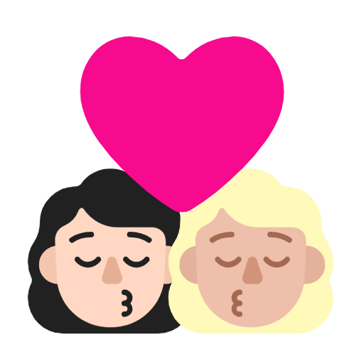 Kiss: Woman, Woman: Medium-Light Skin Tone on Microsoft Fluent