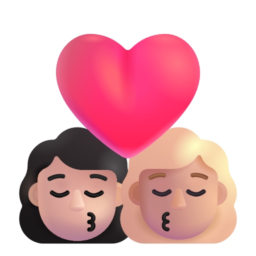 Kiss: Woman, Woman: Medium-Light Skin Tone on Microsoft 3D