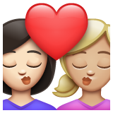 Kiss: Woman, Woman: Medium-Light Skin Tone on WhatsApp