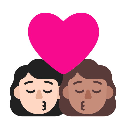 Kiss: Woman, Woman: Medium Skin Tone on Microsoft Fluent