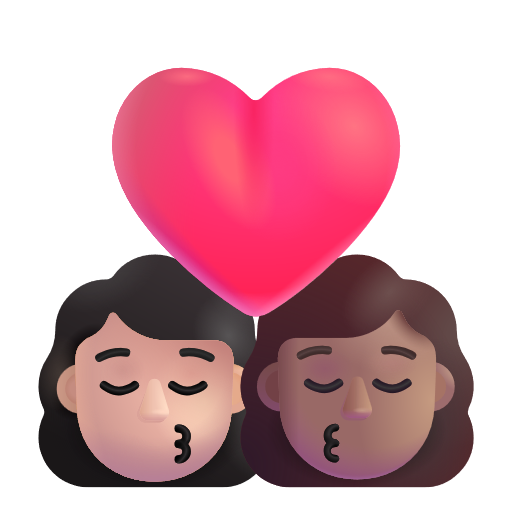 Kiss: Woman, Woman: Medium Skin Tone on Microsoft 3D