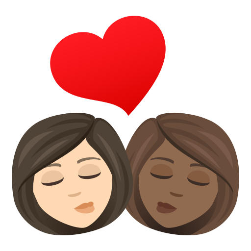 Kiss: Woman, Woman: Medium-Dark Skin Tone on JoyPixels