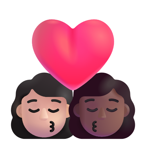 Kiss: Woman, Woman: Medium-Dark Skin Tone on Microsoft 3D