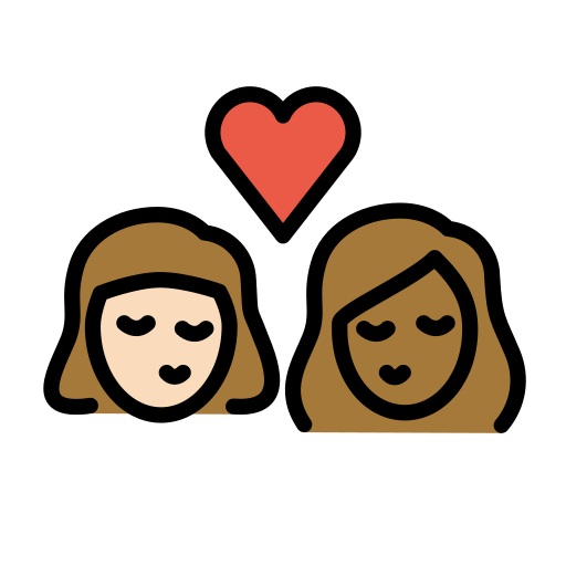 Kiss: Woman, Woman: Medium-Dark Skin Tone on OpenMoji