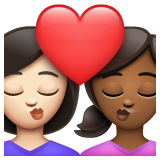 Kiss: Woman, Woman: Medium-Dark Skin Tone on WhatsApp